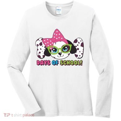 Happy 101 Days Of School Dalmatian Dog Women's Long Sleeve Shirt