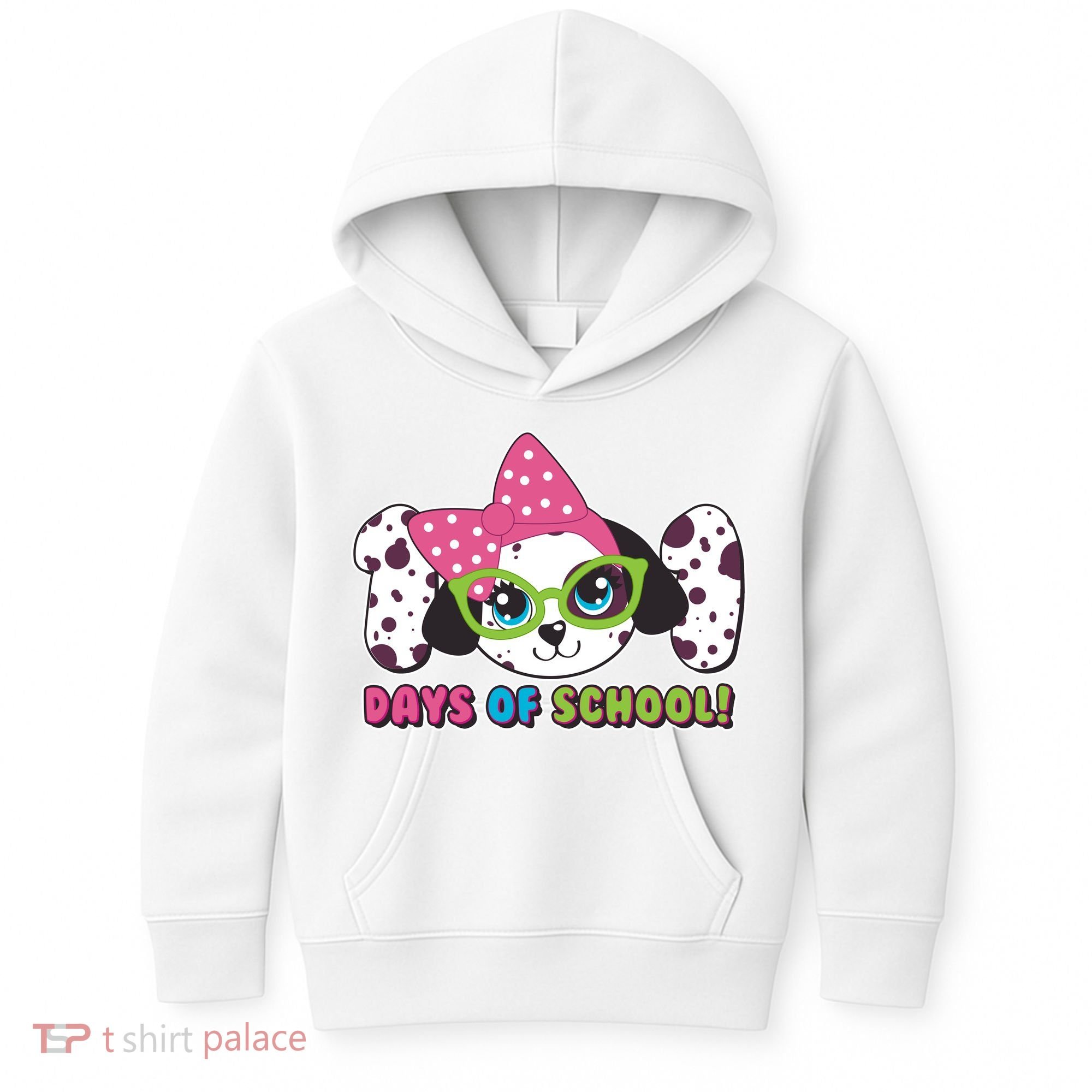 Happy 101 Days Of School Dalmatian Dog Kids Hoodie