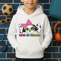 Happy 101 Days Of School Dalmatian Dog Kids Hoodie thumb 2
