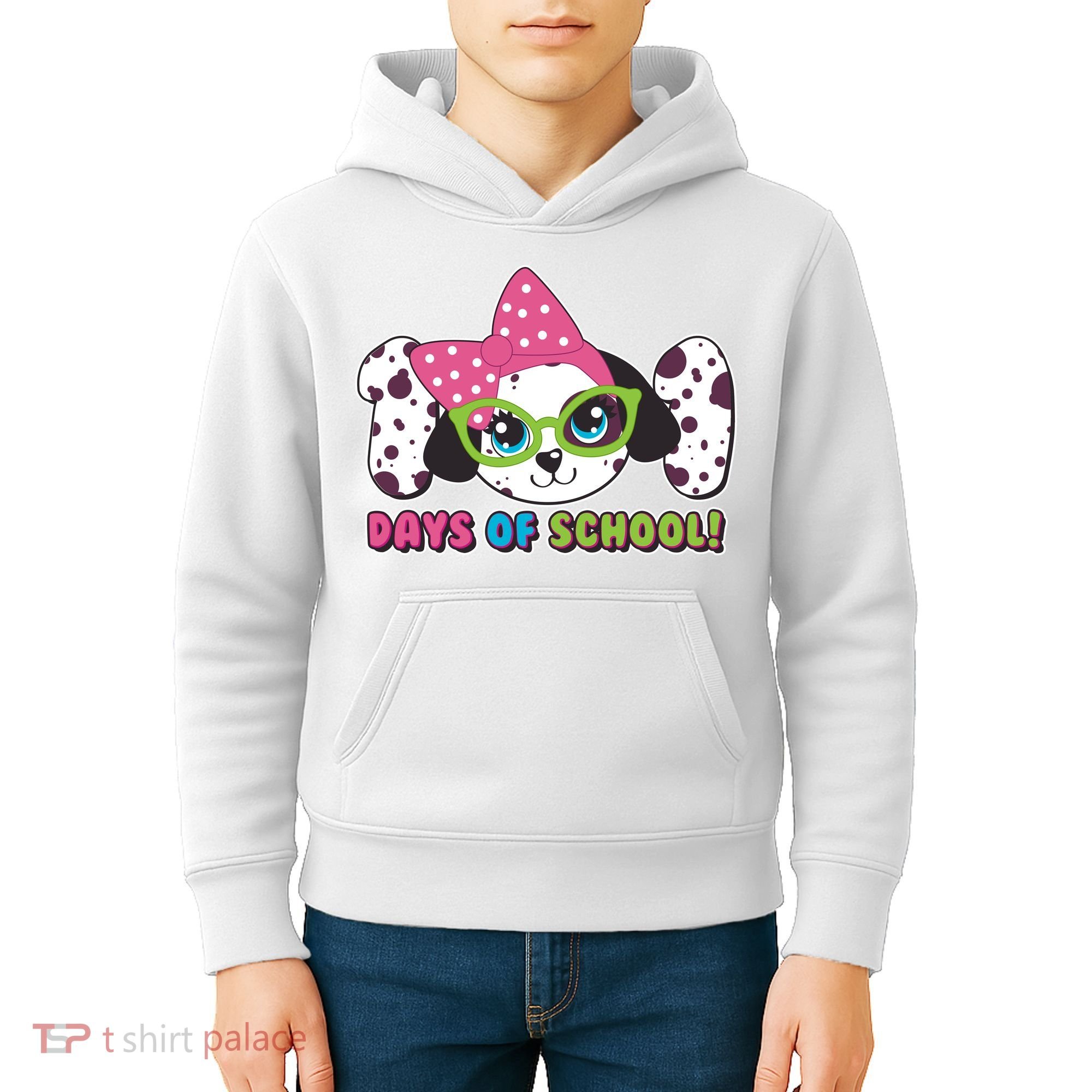 Happy 101 Days Of School Dalmatian Dog Kids Hoodie
