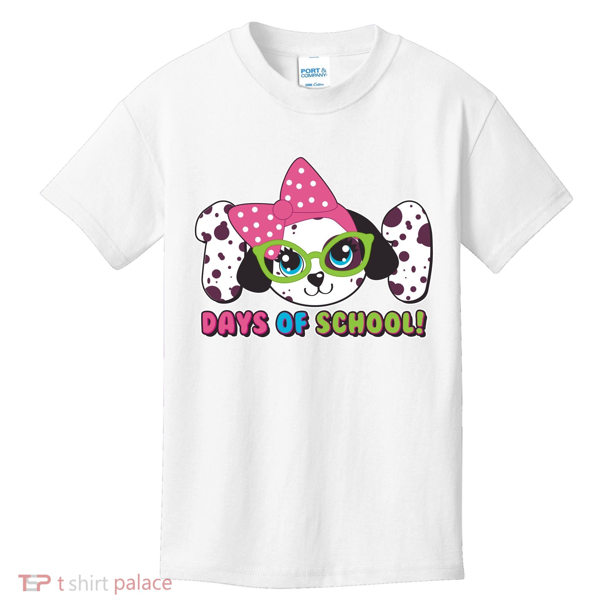 Happy 101 Days Of School Dalmatian Dog Kids T-Shirt
