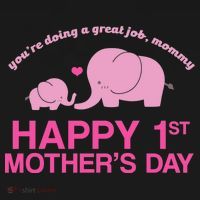 Happy 1st Mothers Day Cute Elephant USA-Made Doggie Bandana thumb 2