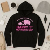 Happy 1st Mothers Day Cute Elephant Hoodie thumb 3