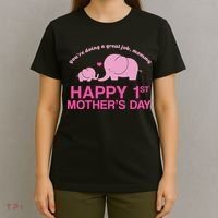 Happy 1st Mothers Day Cute Elephant T-Shirt thumb 4