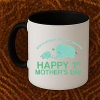 Happy 1st Mothers Day Cute Elephant Coffee Mug thumb 2
