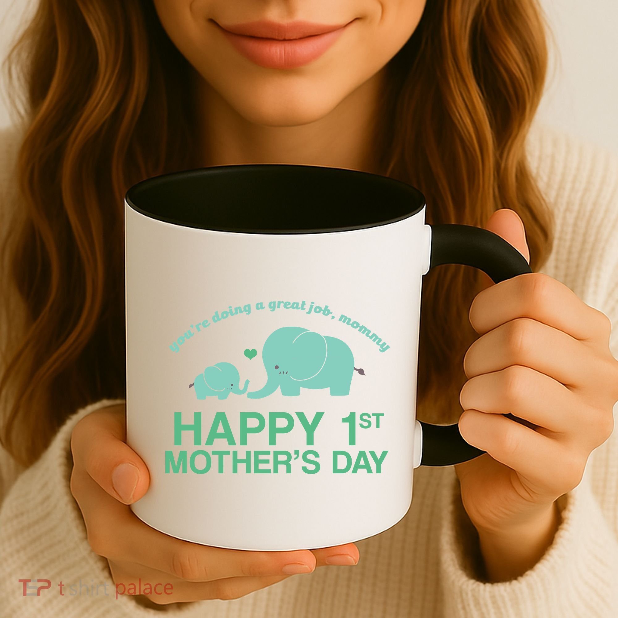 Happy 1st Mothers Day Cute Elephant Coffee Mug