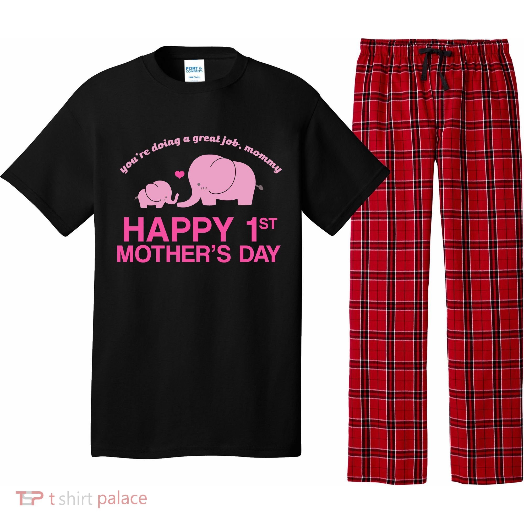 Happy 1st Mothers Day Cute Elephant Pajama Set