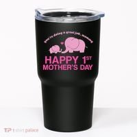 Happy 1st Mothers Day Cute Elephant Tumbler thumb 0