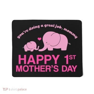 Happy 1st Mothers Day Cute Elephant Mousepad