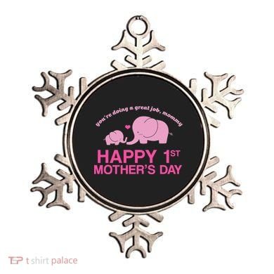 Happy 1st Mothers Day Cute Elephant Ornament