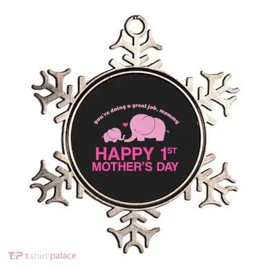 Happy 1st Mothers Day Cute Elephant Ornament