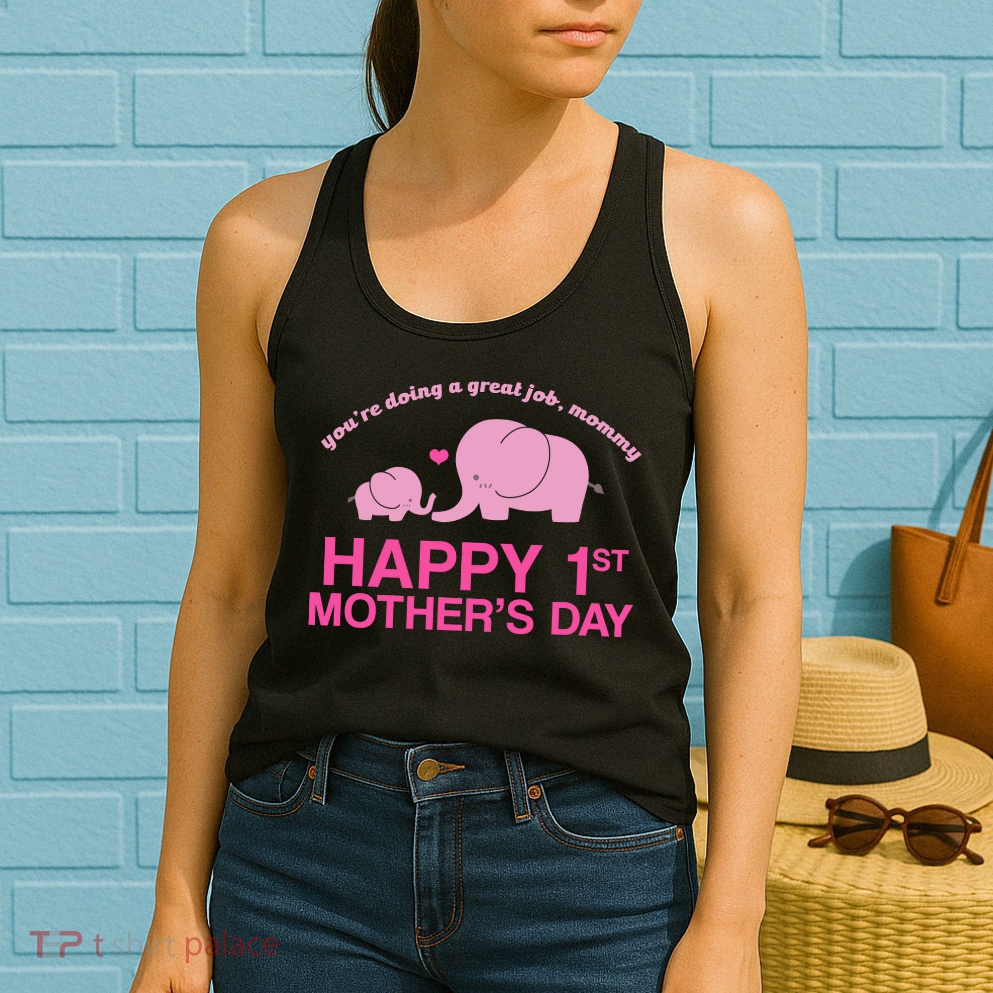 Happy 1st Mothers Day Cute Elephant Women's Tank Top