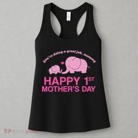 Happy 1st Mothers Day Cute Elephant Women's Tank Top thumb 3