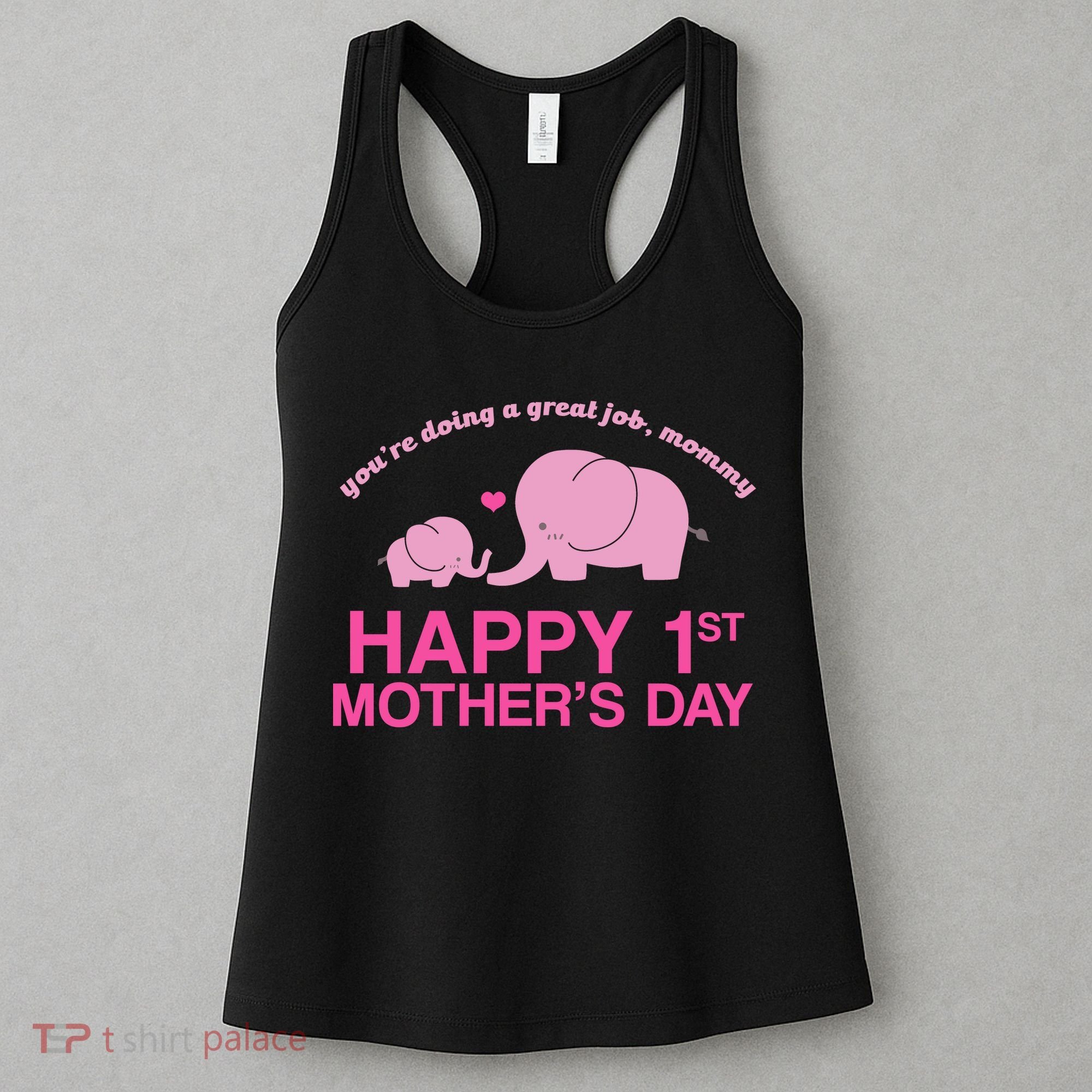 Happy 1st Mothers Day Cute Elephant Women's Tank Top