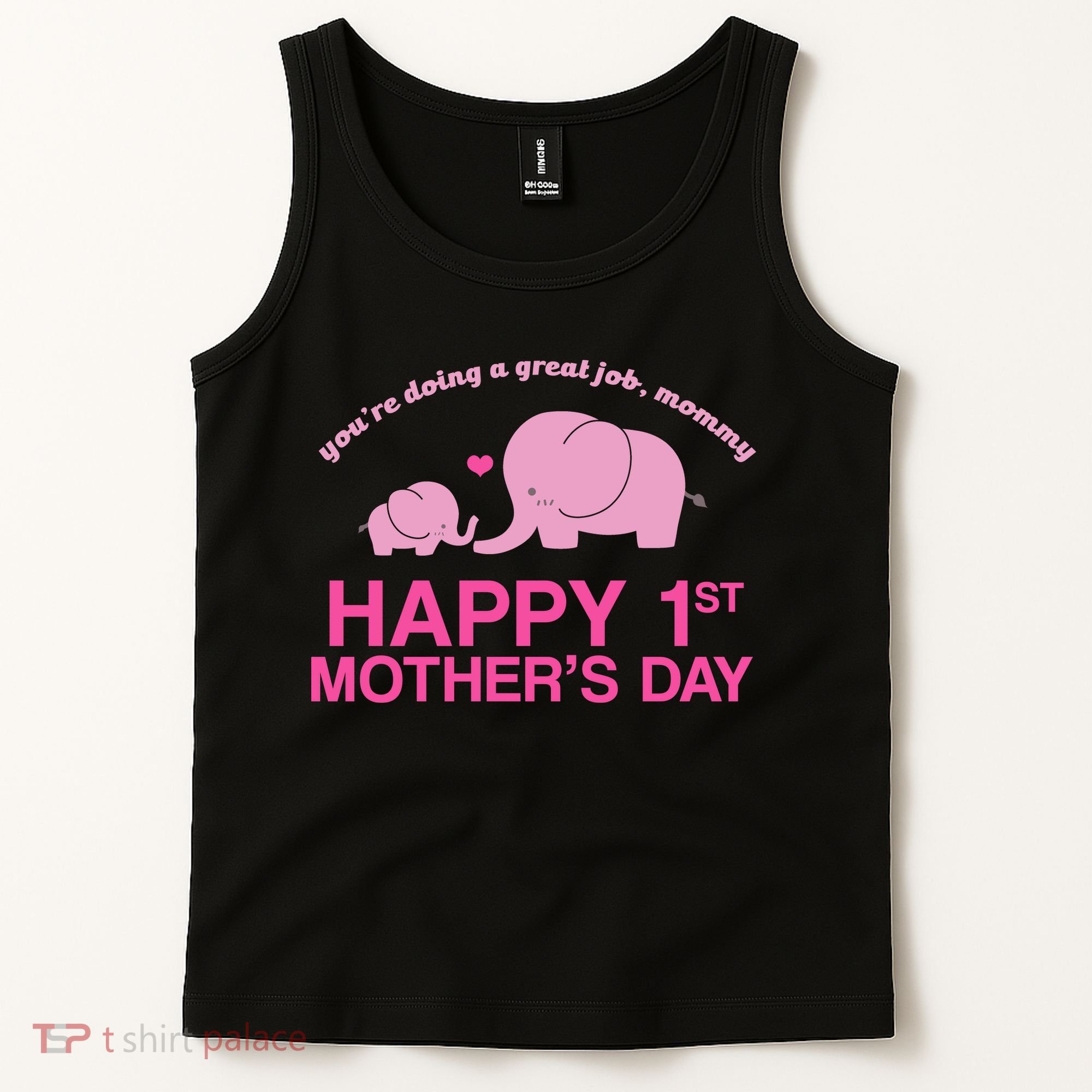 Happy 1st Mothers Day Cute Elephant Tank Top