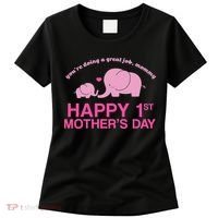 Happy 1st Mothers Day Cute Elephant Women's T-Shirt thumb 0