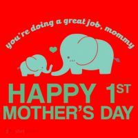 Happy 1st Mothers Day Cute Elephant Santa Hat thumb 1