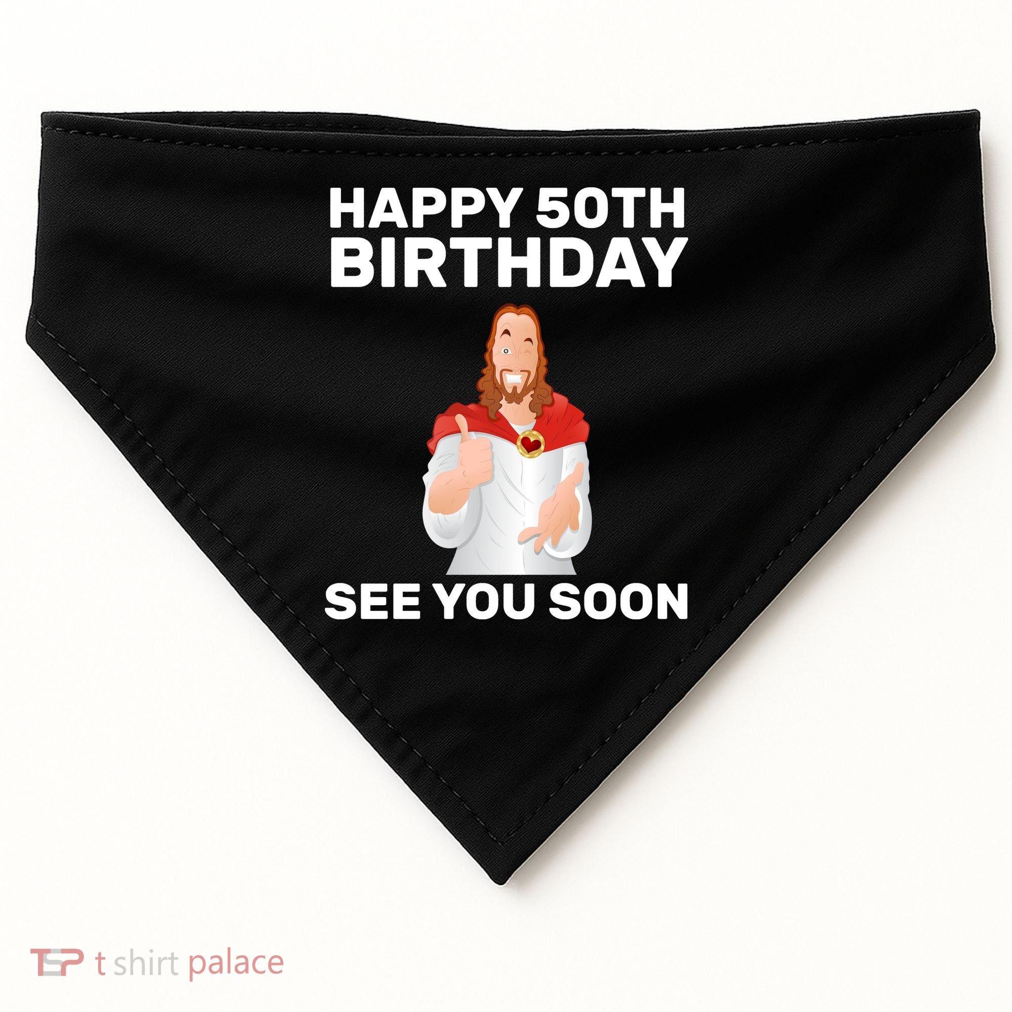Happy 50th Birthday See You Soon USA-Made Doggie Bandana