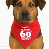 Happy 60th Birthday NANA USA-Made Doggie Bandana thumb 1