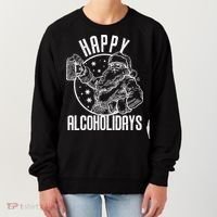 Happy Alcoholidays Christmas Santa Women's Sweatshirt thumb 0