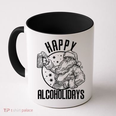 Happy Alcoholidays Christmas Santa Coffee Mug