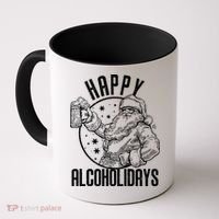 Happy Alcoholidays Christmas Santa Coffee Mug thumb 0