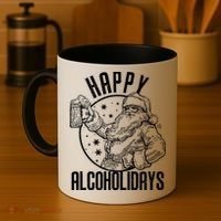 Happy Alcoholidays Christmas Santa Coffee Mug thumb 4
