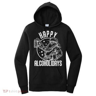 Happy Alcoholidays Christmas Santa Women's Hoodie