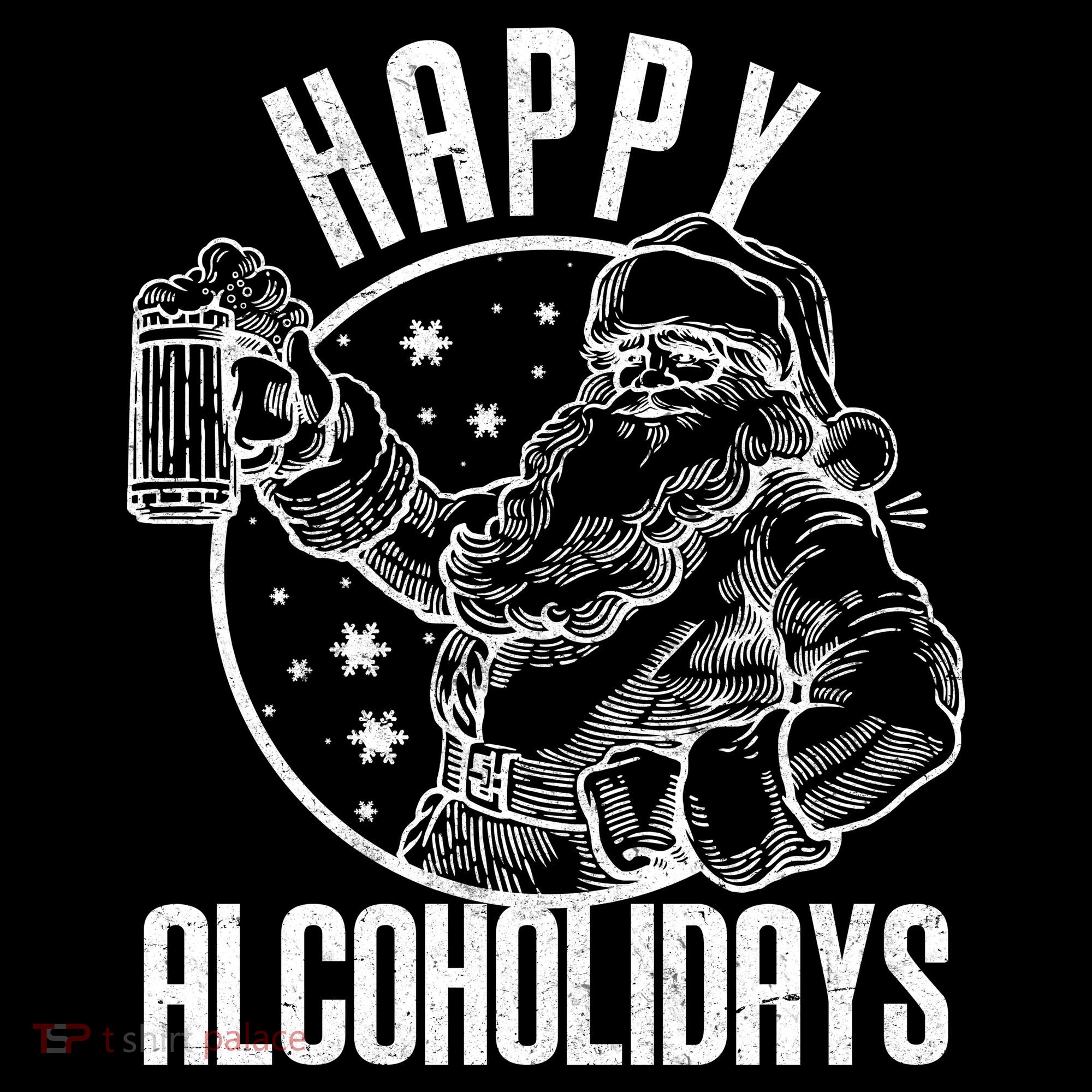 Happy Alcoholidays Christmas Santa Women's Hoodie