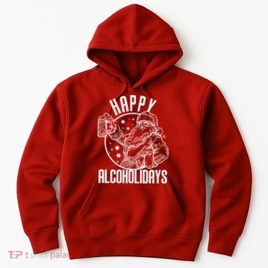 Happy Alcoholidays Christmas Santa Hoodie
