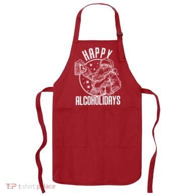 Happy Alcoholidays Christmas Santa Apron