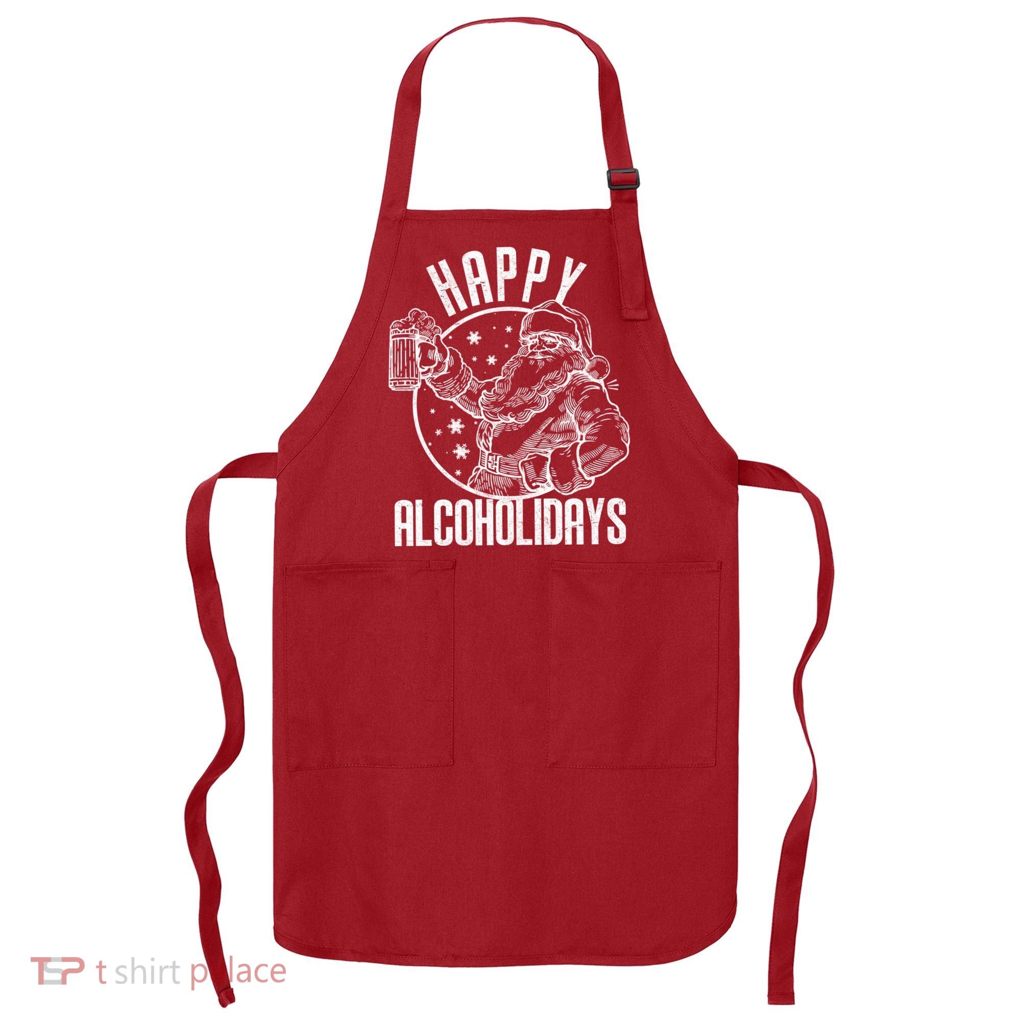 Happy Alcoholidays Christmas Santa Apron