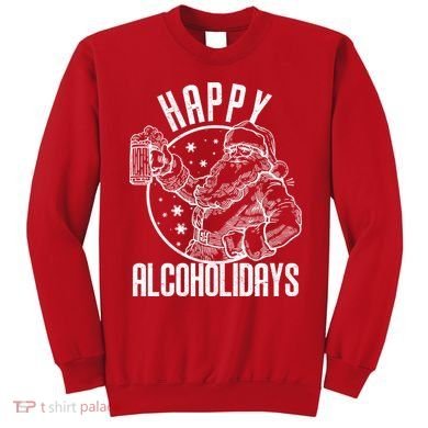 Happy Alcoholidays Christmas Santa Sweatshirt