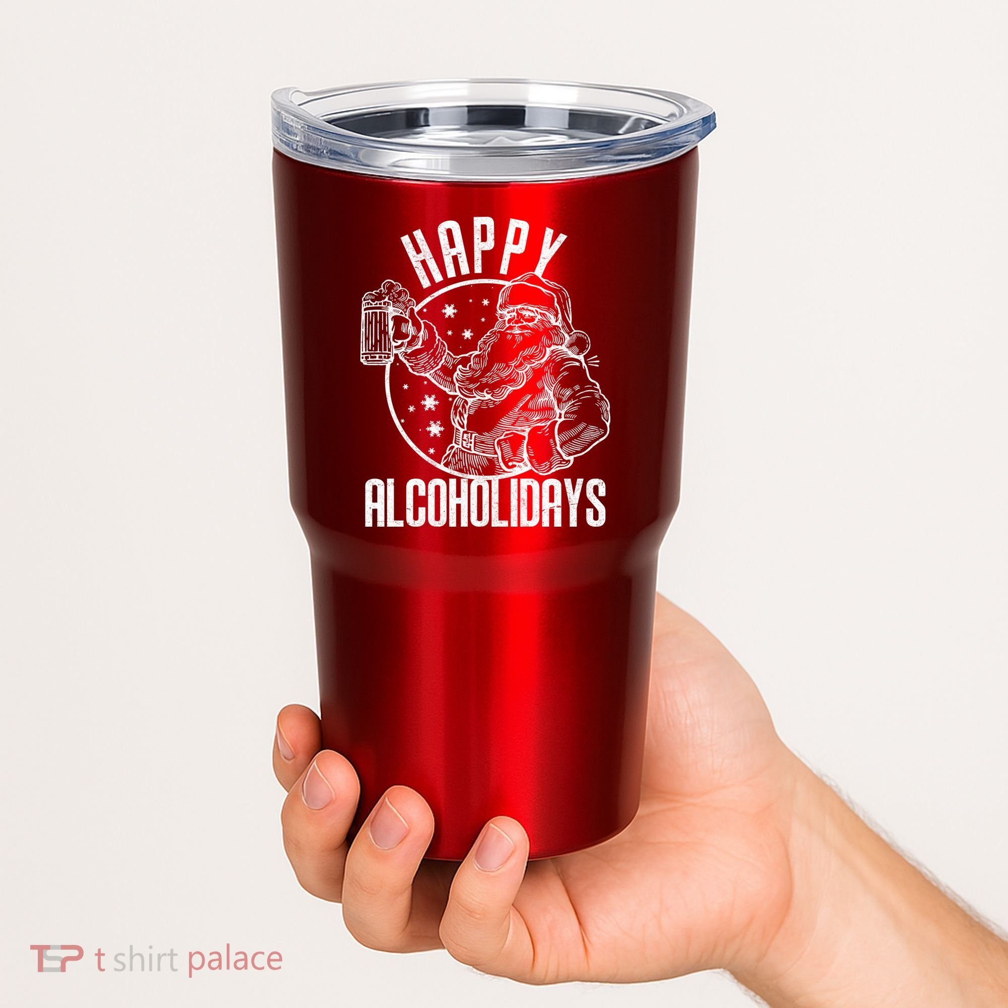 Happy Alcoholidays Christmas Santa Tumbler