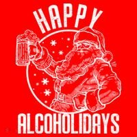 Happy Alcoholidays Christmas Santa Ornament thumb 1