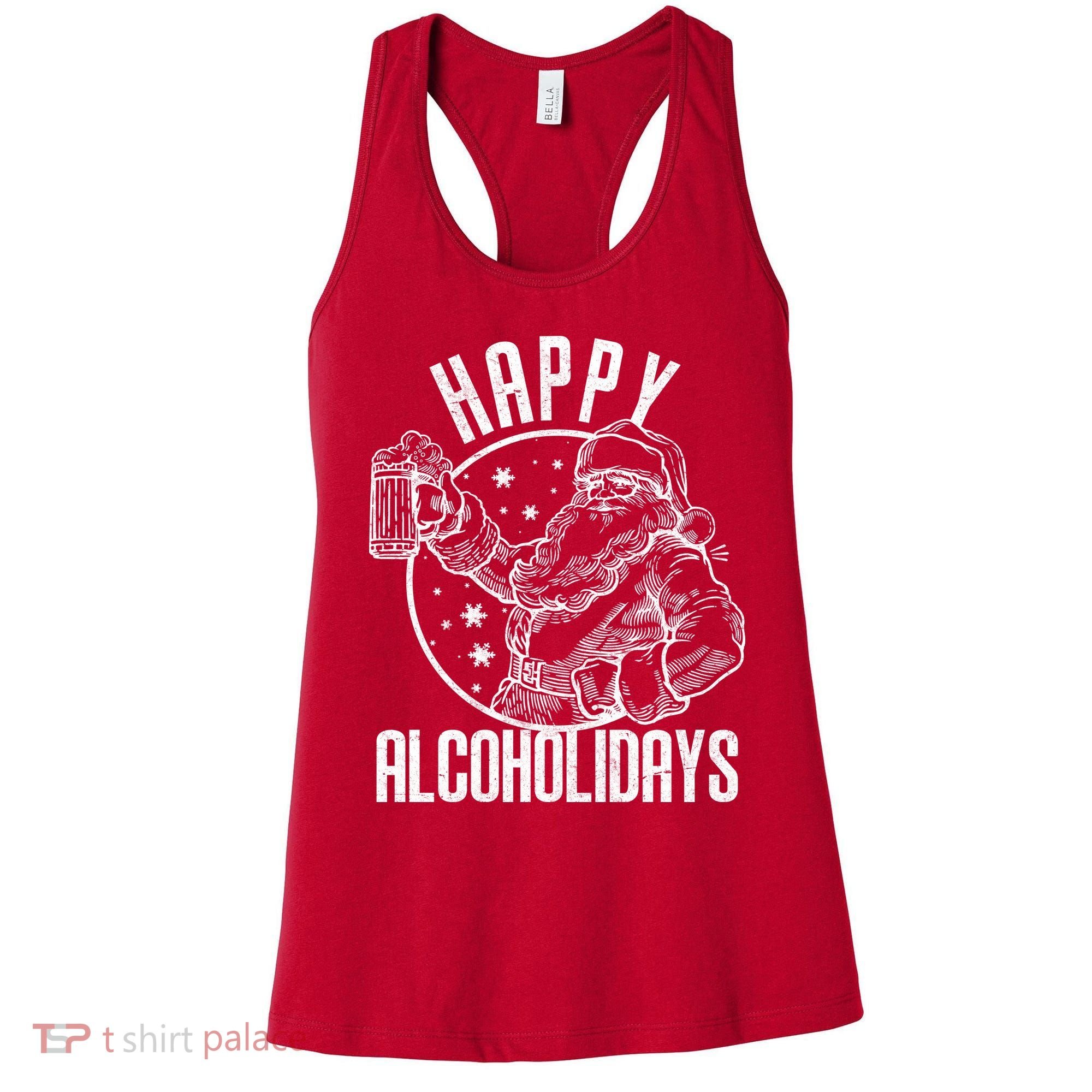 Happy Alcoholidays Christmas Santa Women's Tank Top