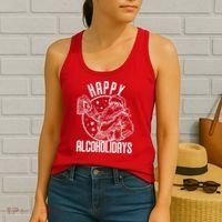 Happy Alcoholidays Christmas Santa Women's Tank Top thumb 2