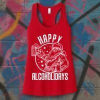 Happy Alcoholidays Christmas Santa Women's Tank Top thumb 3