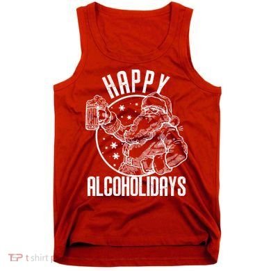 Happy Alcoholidays Christmas Santa Tank Top