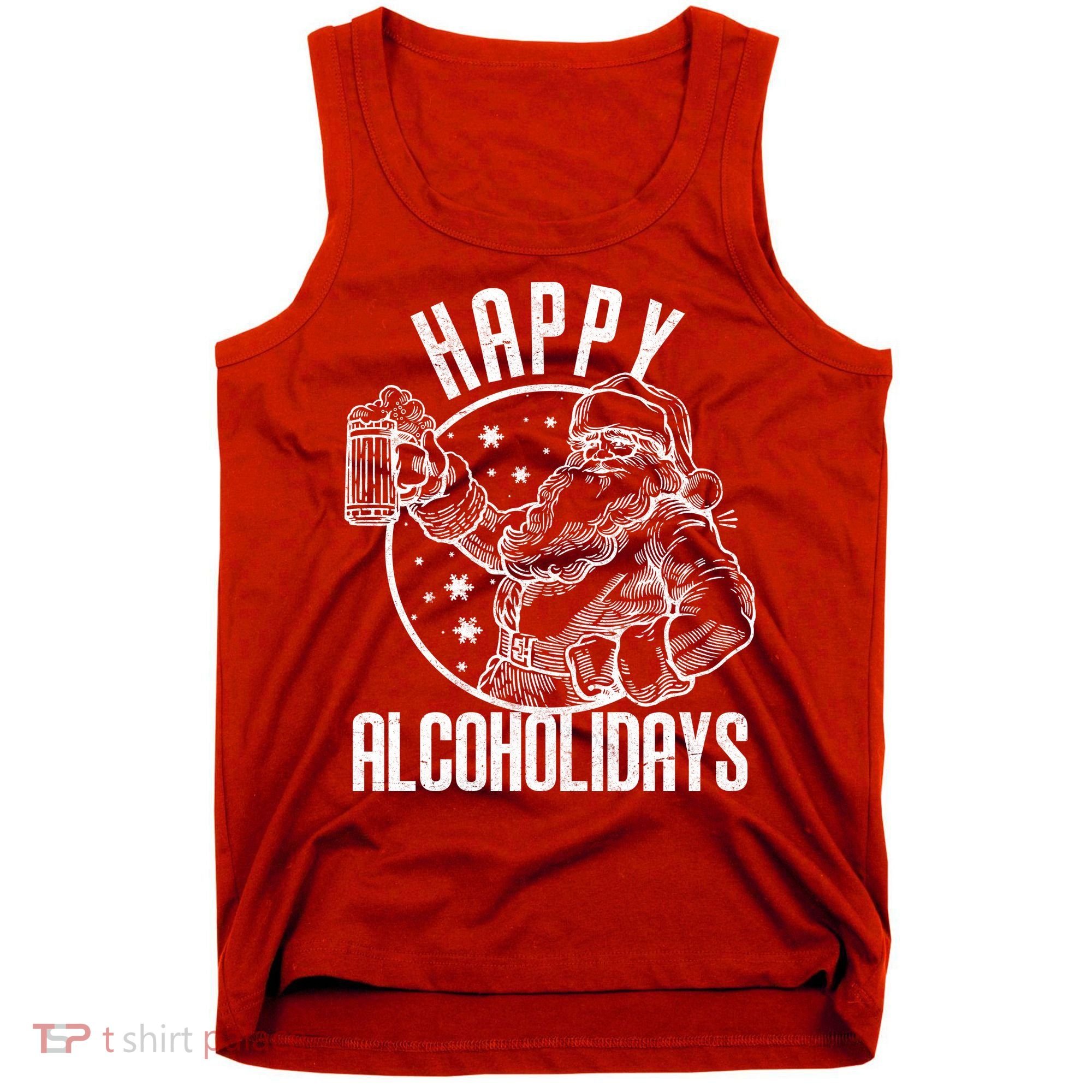 Happy Alcoholidays Christmas Santa Tank Top