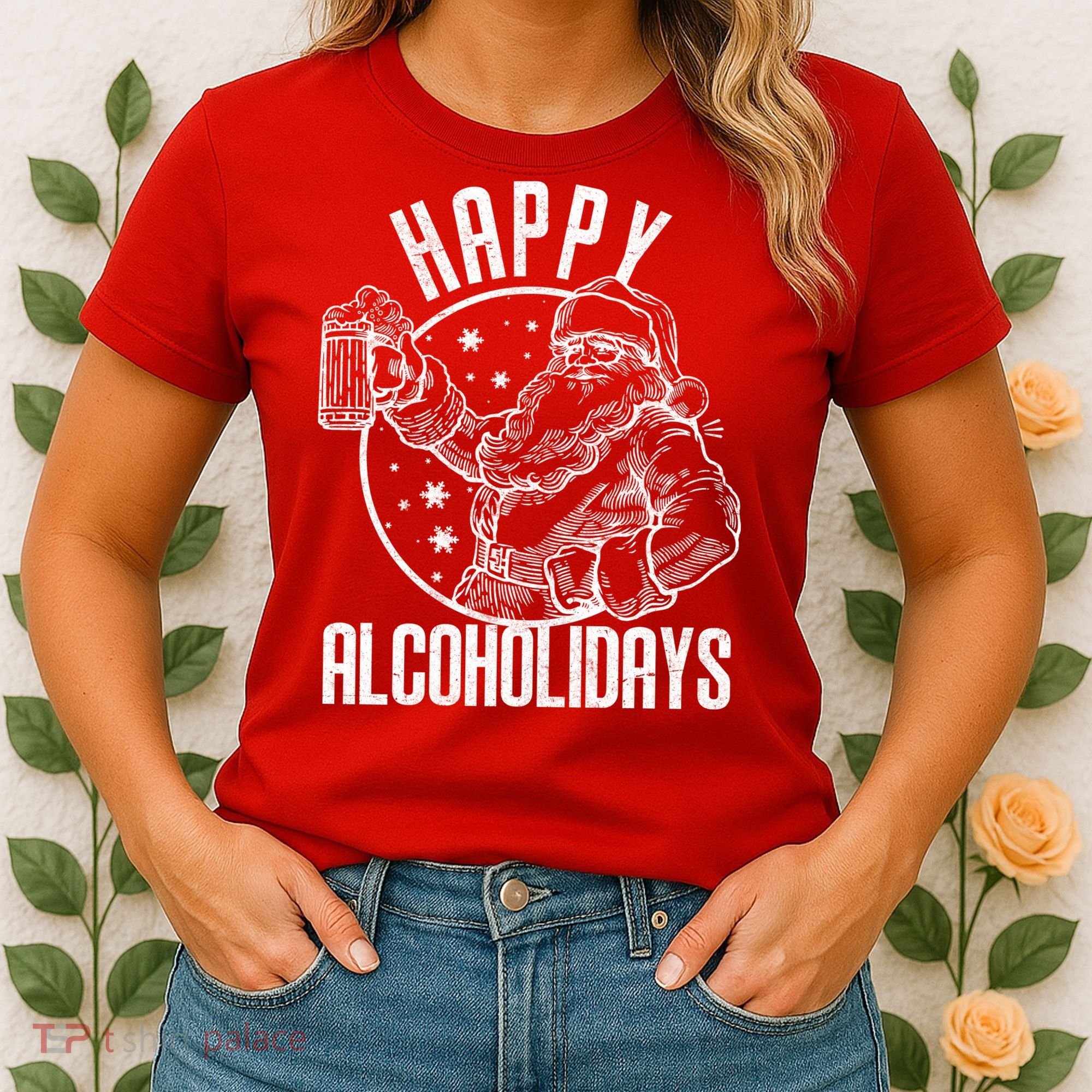 Happy Alcoholidays Christmas Santa Women's T-Shirt