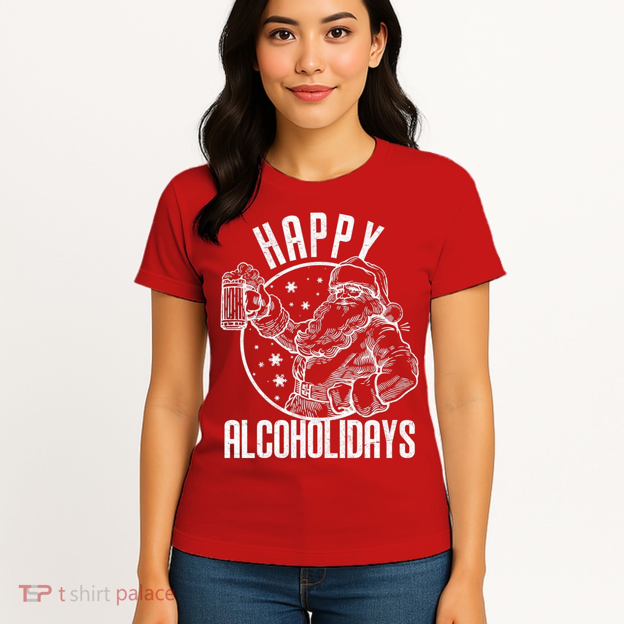 Happy Alcoholidays Christmas Santa Women's T-Shirt