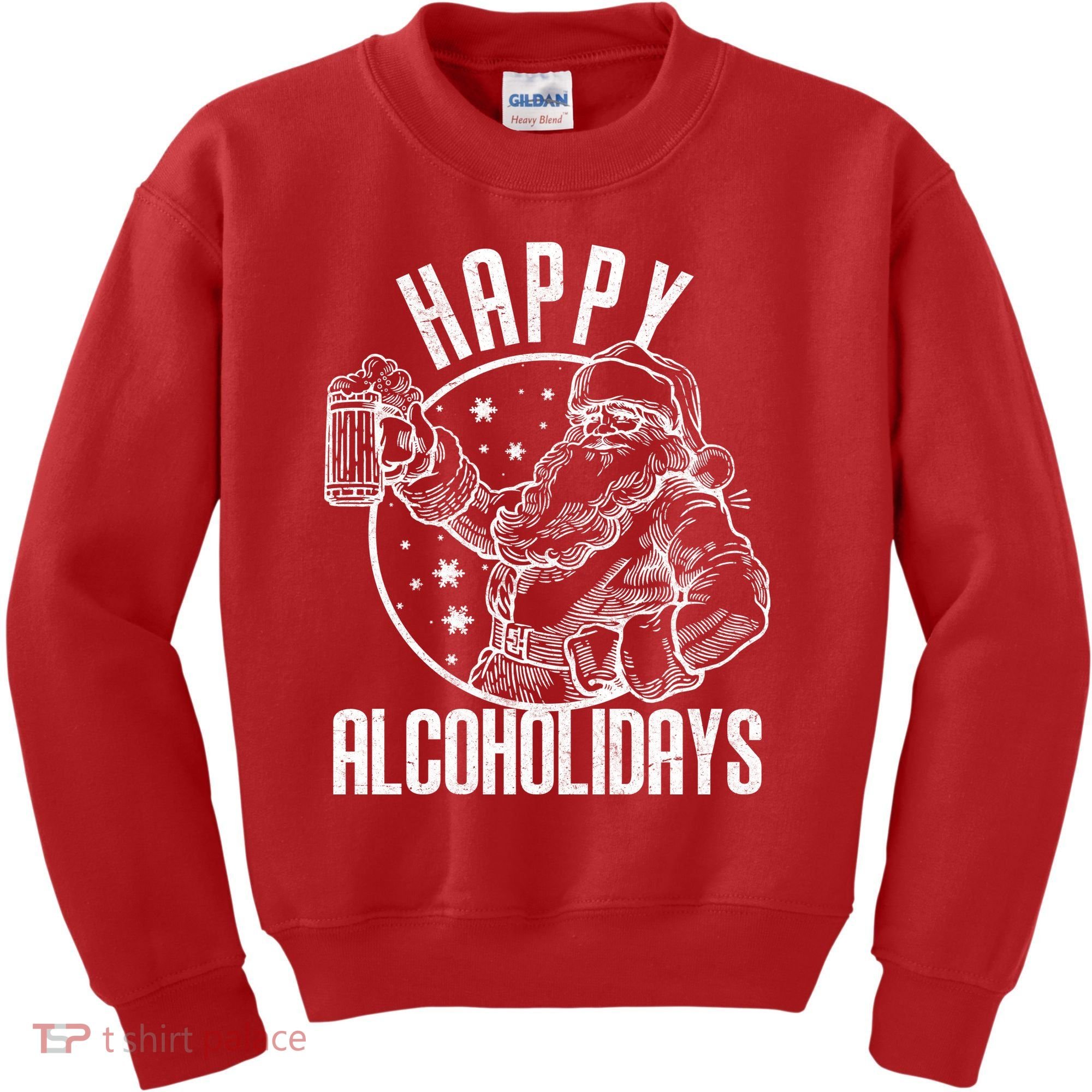 Happy Alcoholidays Christmas Santa Kids Sweatshirt