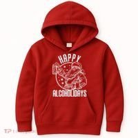 Happy Alcoholidays Christmas Santa Kids Hoodie thumb 0