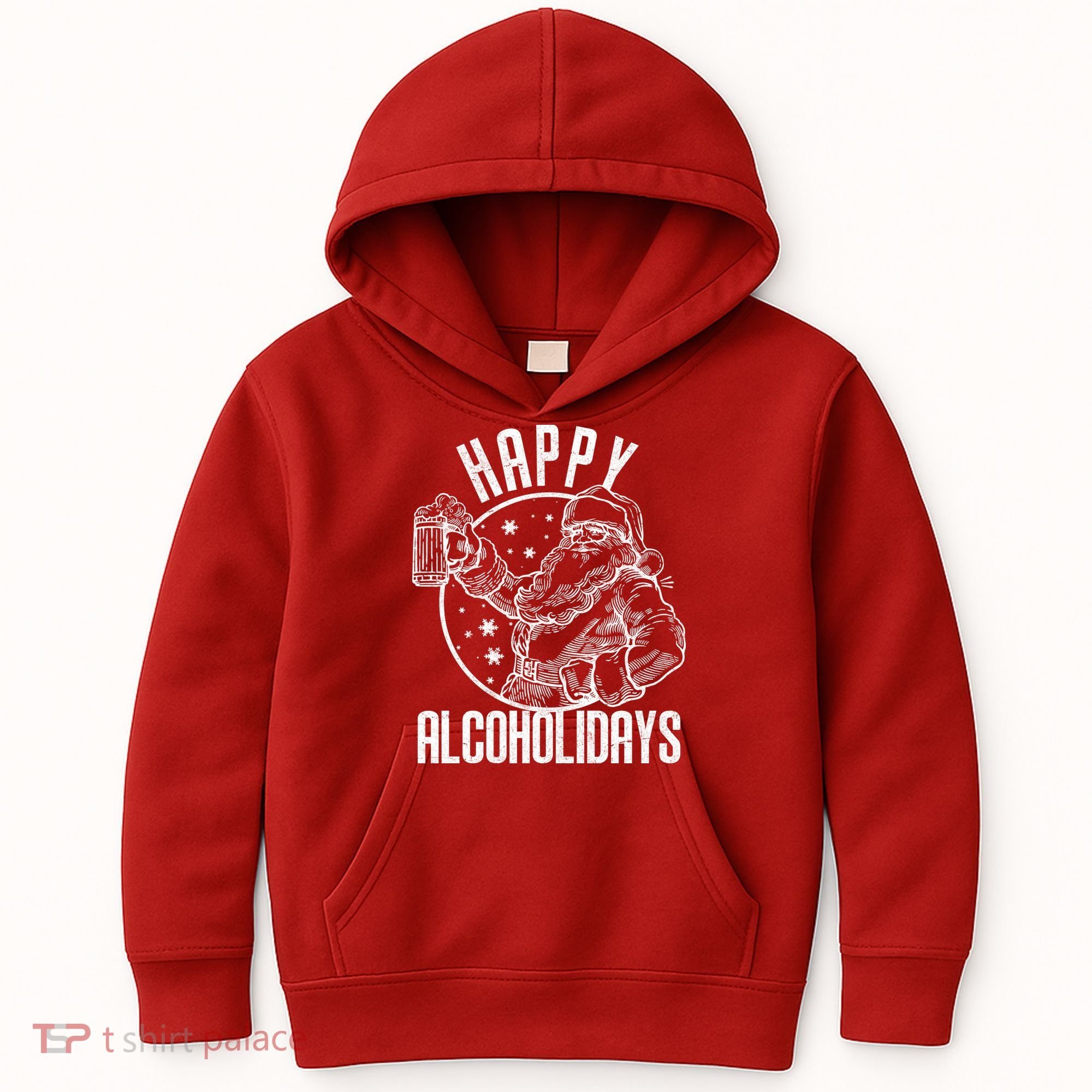 Happy Alcoholidays Christmas Santa Kids Hoodie