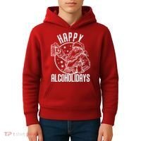 Happy Alcoholidays Christmas Santa Kids Hoodie thumb 4