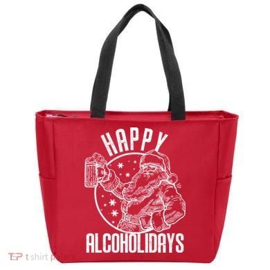 Happy Alcoholidays Christmas Santa Tote Bag