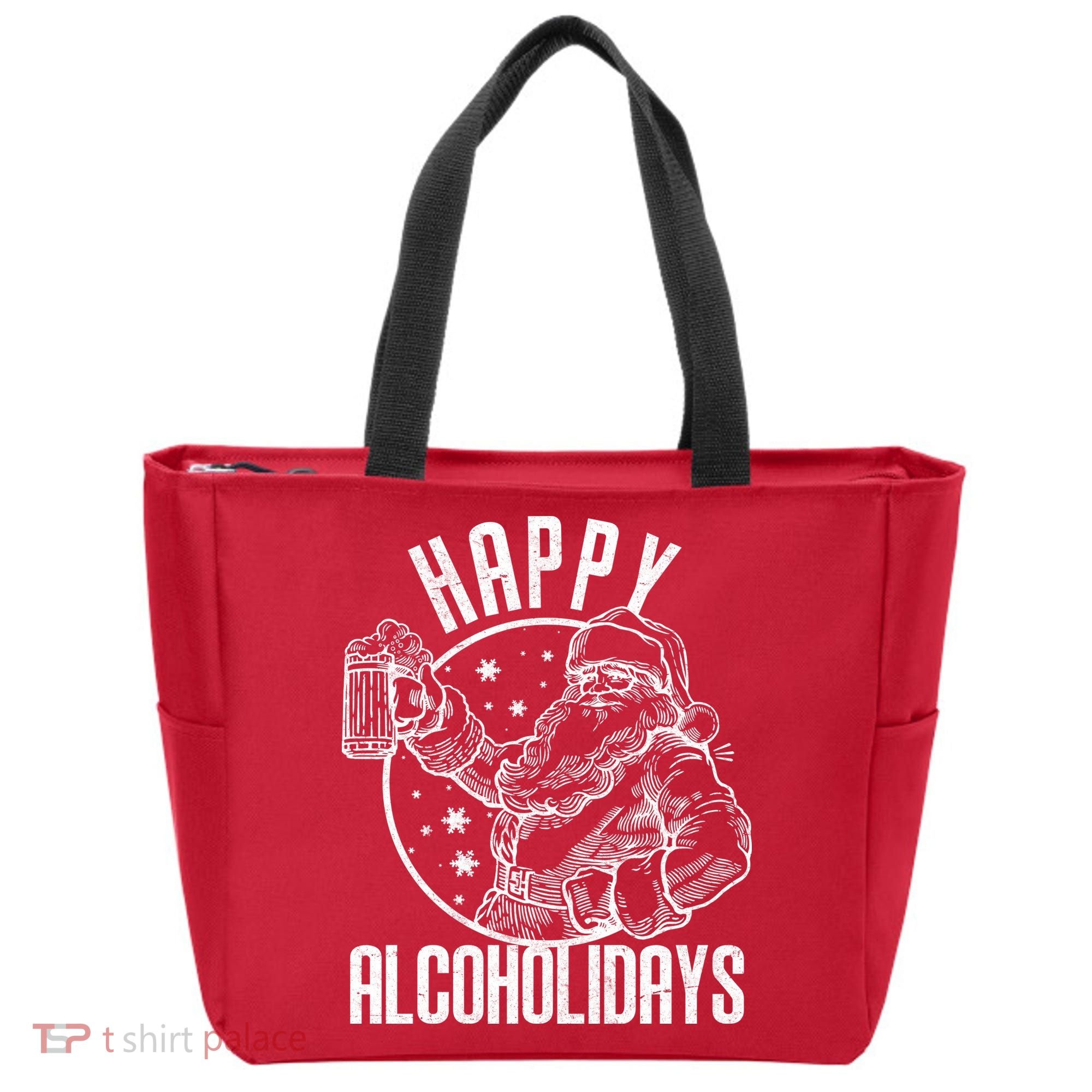 Happy Alcoholidays Christmas Santa Tote Bag