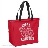 Happy Alcoholidays Christmas Santa Tote Bag thumb 2