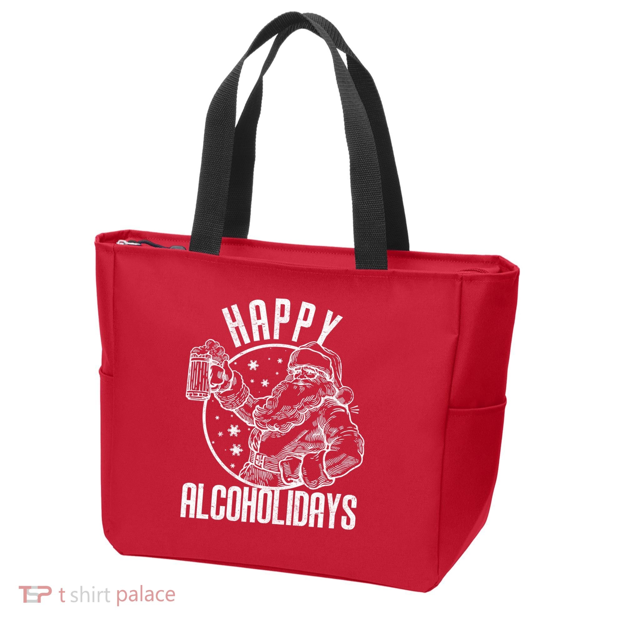 Happy Alcoholidays Christmas Santa Tote Bag